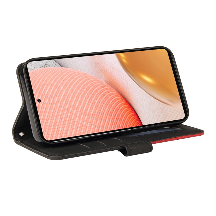 For Samsung Galaxy A72 5G / 4G Dual-color Splicing Horizontal Flip PU Leather Case with Holder & Card Slots & Wallet