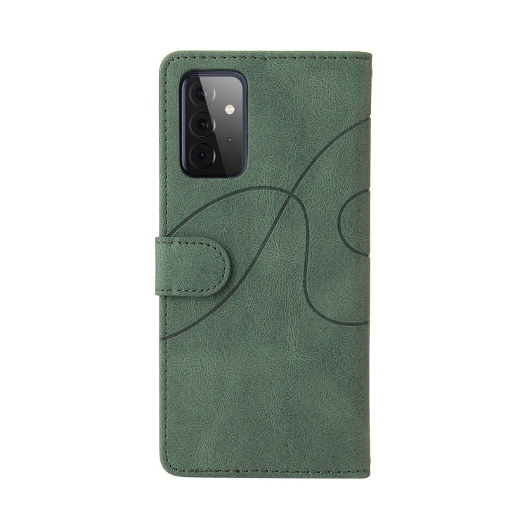 For Samsung Galaxy A72 5G / 4G Dual-color Splicing Horizontal Flip PU Leather Case with Holder & Card Slots & Wallet