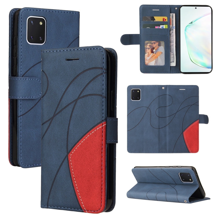 For Samsung Galaxy Note10 Lite / A81 Dual-color Splicing Horizontal Flip PU Leather Case with Holder & Card Slots & Wallet
