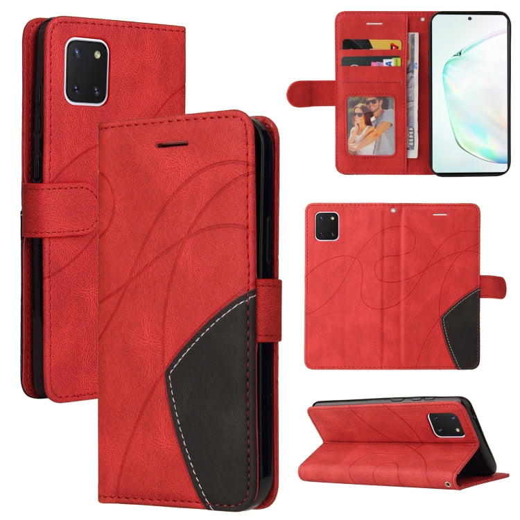 For Samsung Galaxy Note10 Lite / A81 Dual-color Splicing Horizontal Flip PU Leather Case with Holder & Card Slots & Wallet