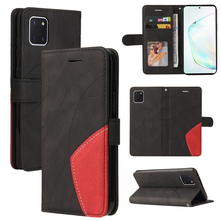 For Samsung Galaxy Note10 Lite / A81 Dual-color Splicing Horizontal Flip PU Leather Case with Holder & Card Slots & Wallet