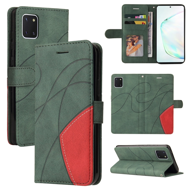 For Samsung Galaxy Note10 Lite / A81 Dual-color Splicing Horizontal Flip PU Leather Case with Holder & Card Slots & Wallet