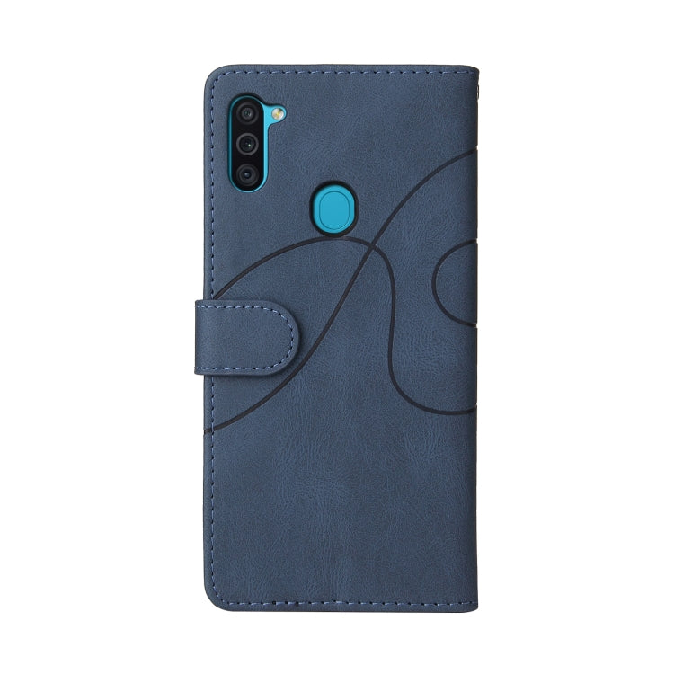 For Samsung Galaxy M11 Dual-color Splicing Horizontal Flip PU Leather Case with Holder & Card Slots & Wallet