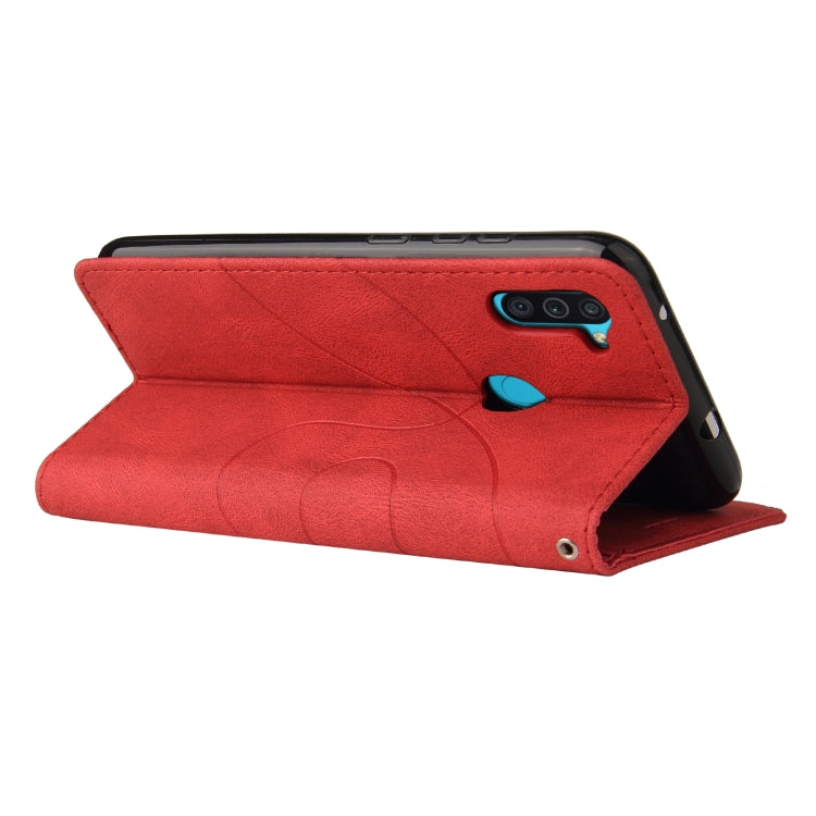 For Samsung Galaxy M11 Dual-color Splicing Horizontal Flip PU Leather Case with Holder & Card Slots & Wallet