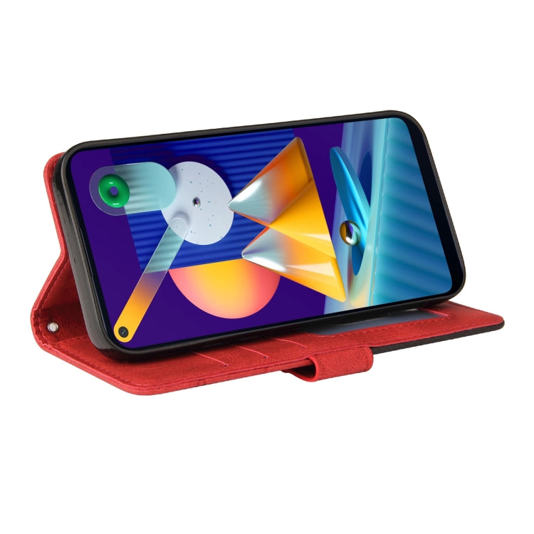 For Samsung Galaxy M11 Dual-color Splicing Horizontal Flip PU Leather Case with Holder & Card Slots & Wallet