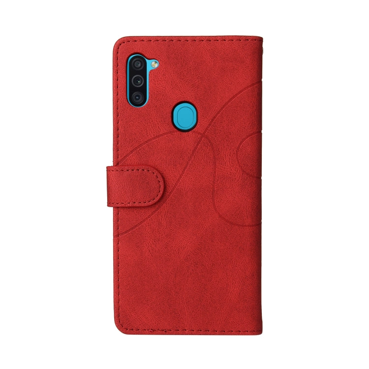 For Samsung Galaxy M11 Dual-color Splicing Horizontal Flip PU Leather Case with Holder & Card Slots & Wallet