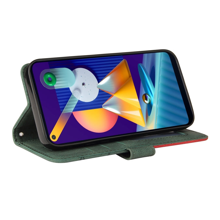 For Samsung Galaxy M11 Dual-color Splicing Horizontal Flip PU Leather Case with Holder & Card Slots & Wallet