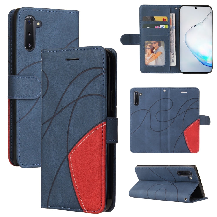 For Samsung Galaxy Note10 Dual-color Splicing Horizontal Flip PU Leather Case with Holder & Card Slots & Wallet