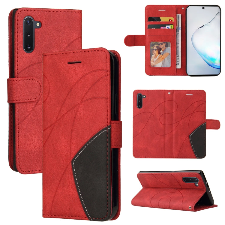 For Samsung Galaxy Note10 Dual-color Splicing Horizontal Flip PU Leather Case with Holder & Card Slots & Wallet