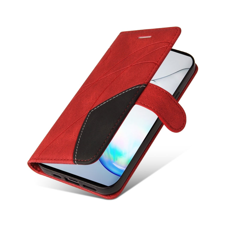 For Samsung Galaxy Note10 Dual-color Splicing Horizontal Flip PU Leather Case with Holder & Card Slots & Wallet