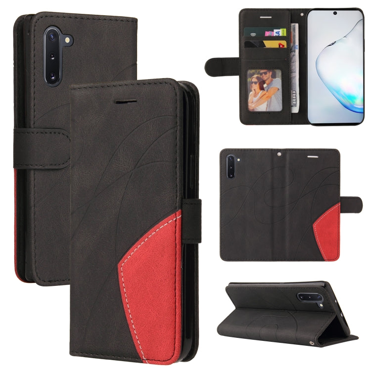 For Samsung Galaxy Note10 Dual-color Splicing Horizontal Flip PU Leather Case with Holder & Card Slots & Wallet