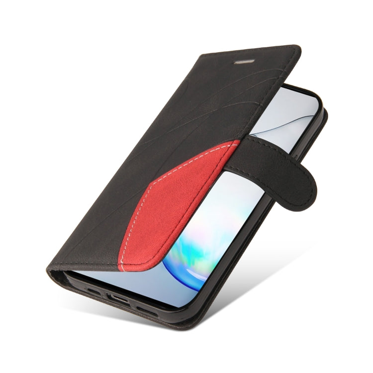For Samsung Galaxy Note10 Dual-color Splicing Horizontal Flip PU Leather Case with Holder & Card Slots & Wallet
