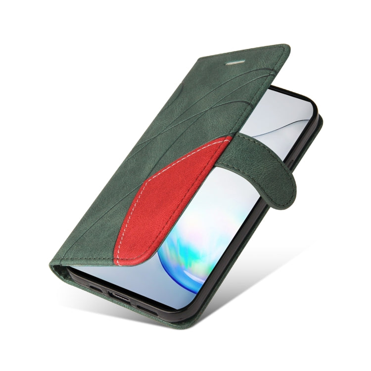 For Samsung Galaxy Note10 Dual-color Splicing Horizontal Flip PU Leather Case with Holder & Card Slots & Wallet