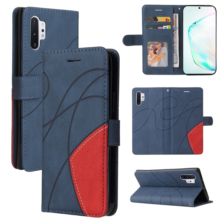 For Samsung Galaxy Note10+ Dual-color Splicing Horizontal Flip PU Leather Case with Holder & Card Slots & Wallet