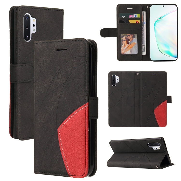 For Samsung Galaxy Note10+ Dual-color Splicing Horizontal Flip PU Leather Case with Holder & Card Slots & Wallet