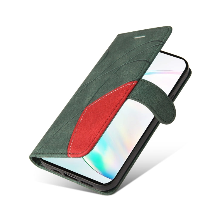 For Samsung Galaxy Note10+ Dual-color Splicing Horizontal Flip PU Leather Case with Holder & Card Slots & Wallet