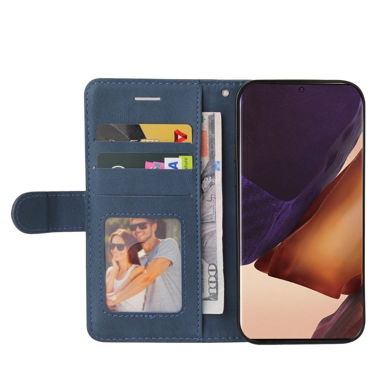 For Samsung Galaxy Note20 Dual-color Splicing Horizontal Flip PU Leather Case with Holder & Card Slots & Wallet