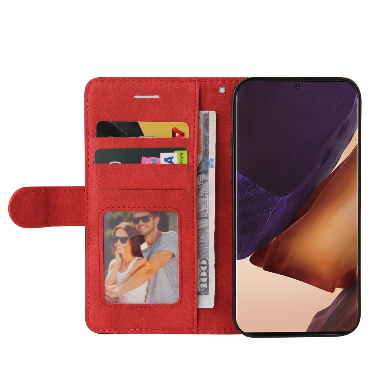 For Samsung Galaxy Note20 Dual-color Splicing Horizontal Flip PU Leather Case with Holder & Card Slots & Wallet