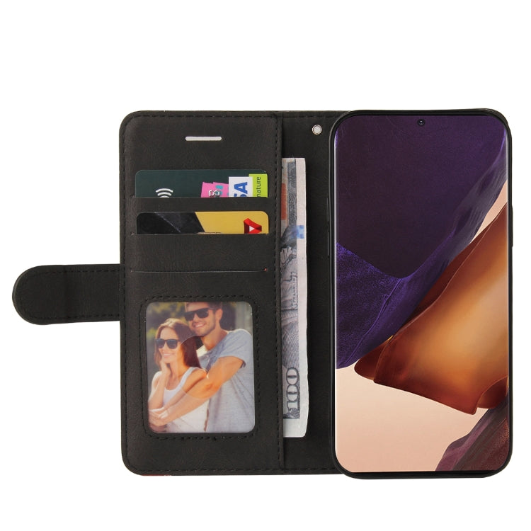 For Samsung Galaxy Note20 Dual-color Splicing Horizontal Flip PU Leather Case with Holder & Card Slots & Wallet