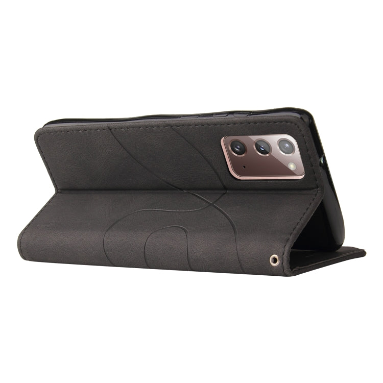 For Samsung Galaxy Note20 Dual-color Splicing Horizontal Flip PU Leather Case with Holder & Card Slots & Wallet