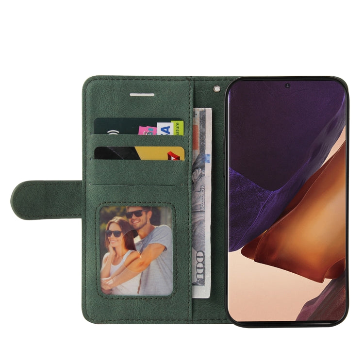 For Samsung Galaxy Note20 Dual-color Splicing Horizontal Flip PU Leather Case with Holder & Card Slots & Wallet