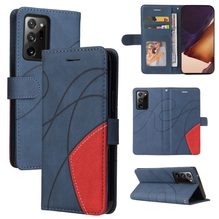 For Samsung Galaxy Note20 Ultra Dual-color Splicing Horizontal Flip PU Leather Case with Holder & Card Slots & Wallet