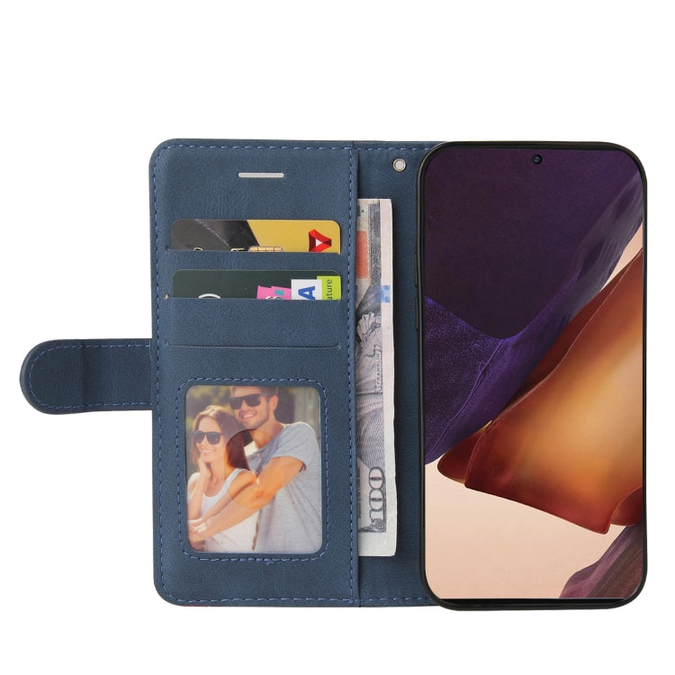 For Samsung Galaxy Note20 Ultra Dual-color Splicing Horizontal Flip PU Leather Case with Holder & Card Slots & Wallet