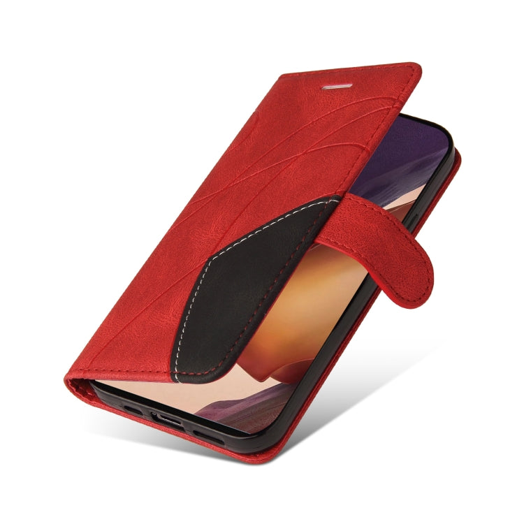 For Samsung Galaxy Note20 Ultra Dual-color Splicing Horizontal Flip PU Leather Case with Holder & Card Slots & Wallet