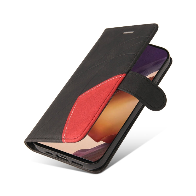 For Samsung Galaxy Note20 Ultra Dual-color Splicing Horizontal Flip PU Leather Case with Holder & Card Slots & Wallet