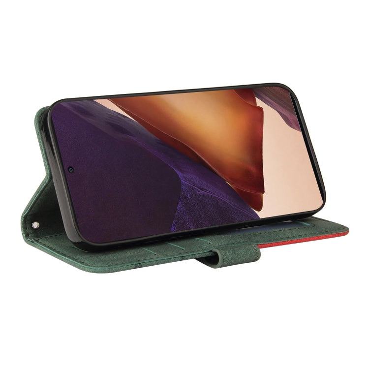 For Samsung Galaxy Note20 Ultra Dual-color Splicing Horizontal Flip PU Leather Case with Holder & Card Slots & Wallet