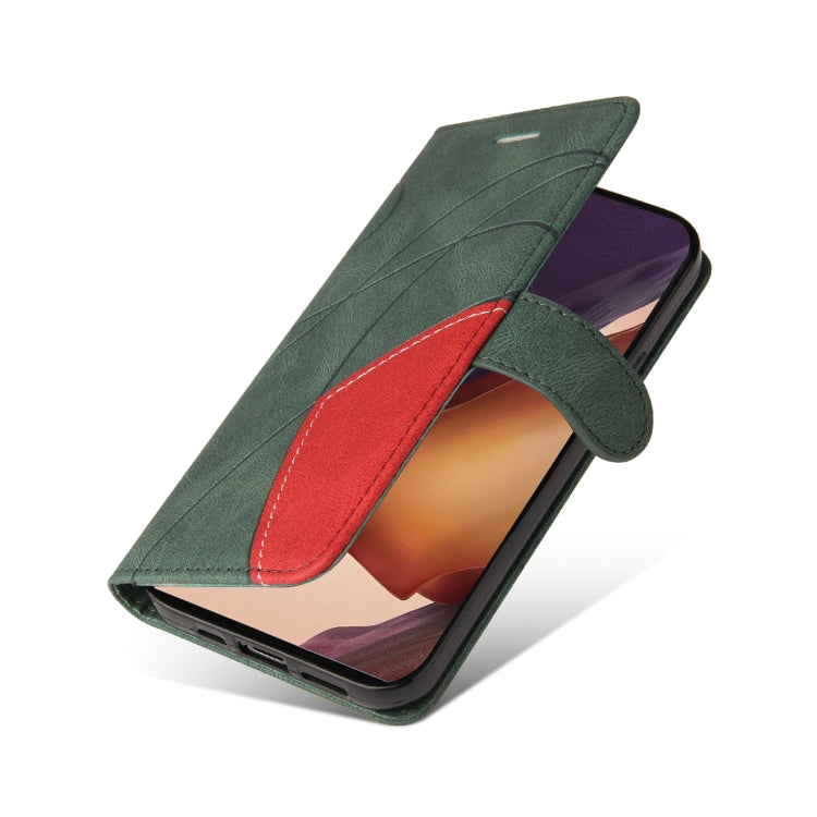 For Samsung Galaxy Note20 Ultra Dual-color Splicing Horizontal Flip PU Leather Case with Holder & Card Slots & Wallet