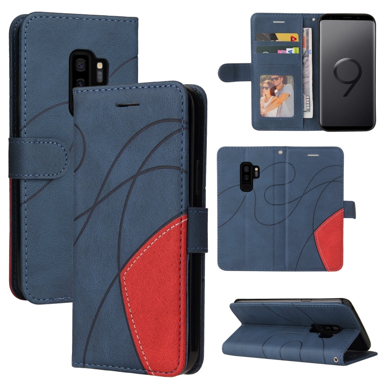 For Samsung Galaxy S9+ Dual-color Splicing Horizontal Flip PU Leather Case with Holder & Card Slots & Wallet