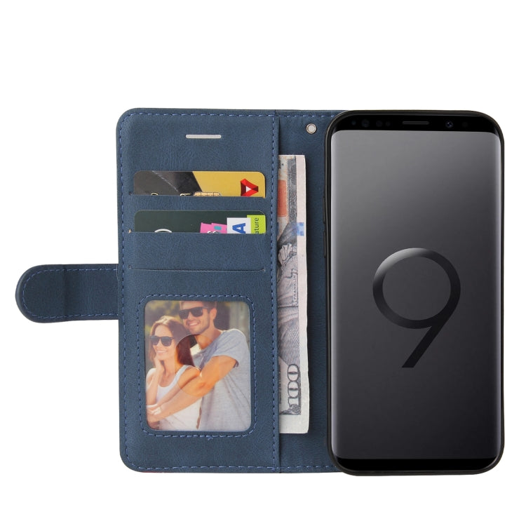 For Samsung Galaxy S9+ Dual-color Splicing Horizontal Flip PU Leather Case with Holder & Card Slots & Wallet