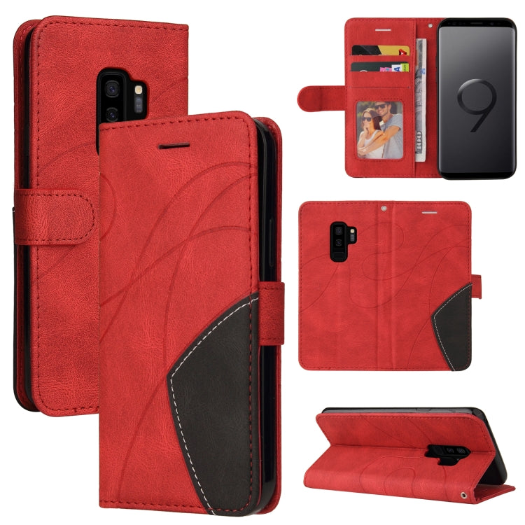 For Samsung Galaxy S9+ Dual-color Splicing Horizontal Flip PU Leather Case with Holder & Card Slots & Wallet
