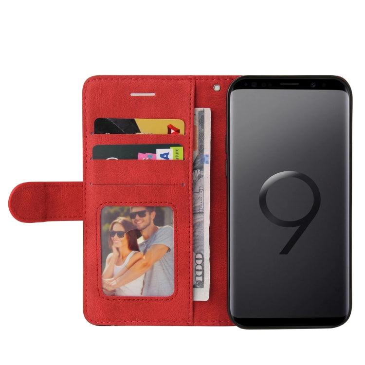 For Samsung Galaxy S9+ Dual-color Splicing Horizontal Flip PU Leather Case with Holder & Card Slots & Wallet