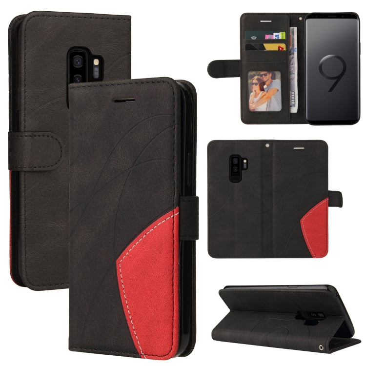 For Samsung Galaxy S9+ Dual-color Splicing Horizontal Flip PU Leather Case with Holder & Card Slots & Wallet