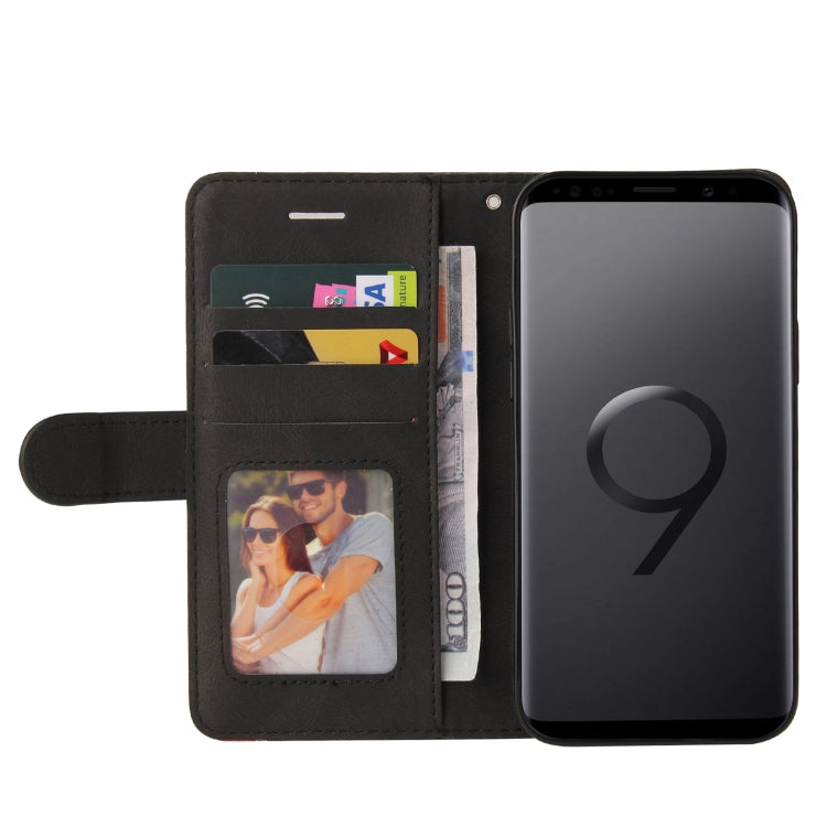 For Samsung Galaxy S9+ Dual-color Splicing Horizontal Flip PU Leather Case with Holder & Card Slots & Wallet