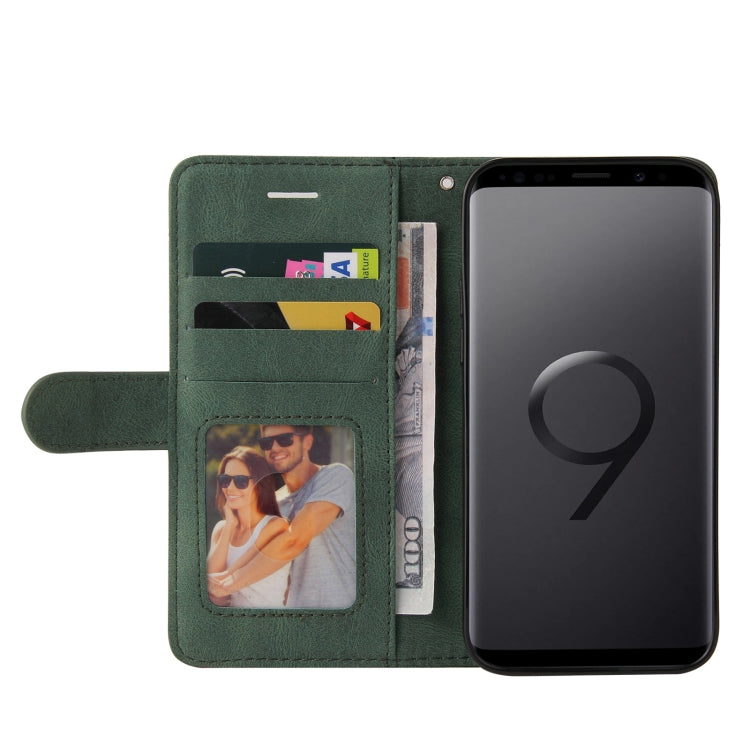 For Samsung Galaxy S9+ Dual-color Splicing Horizontal Flip PU Leather Case with Holder & Card Slots & Wallet