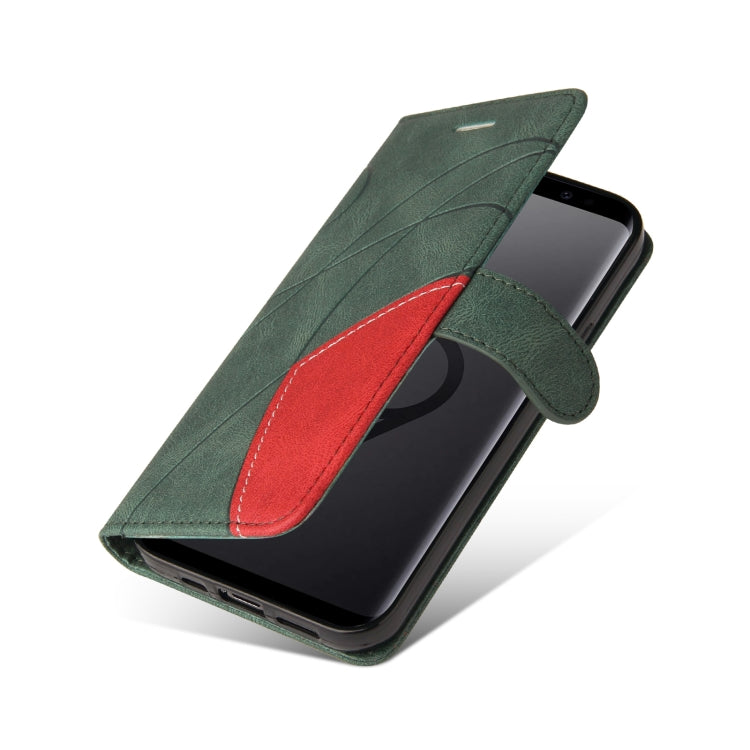 For Samsung Galaxy S9+ Dual-color Splicing Horizontal Flip PU Leather Case with Holder & Card Slots & Wallet