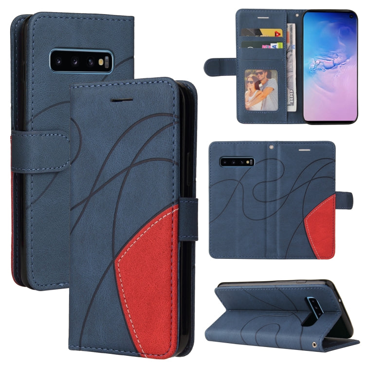 For Samsung Galaxy S10 Dual-color Splicing Horizontal Flip PU Leather Case with Holder & Card Slots & Wallet