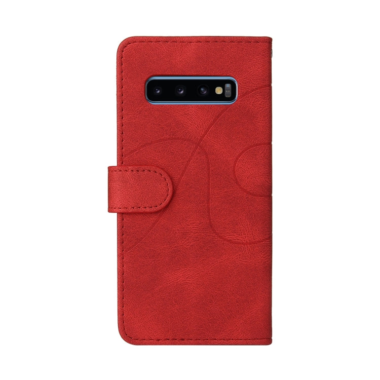 For Samsung Galaxy S10 Dual-color Splicing Horizontal Flip PU Leather Case with Holder & Card Slots & Wallet