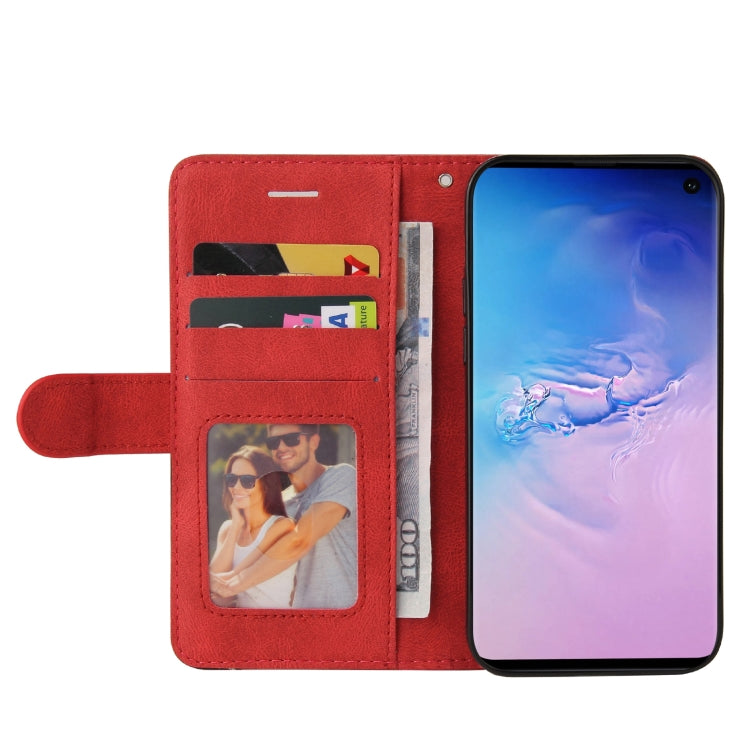 For Samsung Galaxy S10 Dual-color Splicing Horizontal Flip PU Leather Case with Holder & Card Slots & Wallet