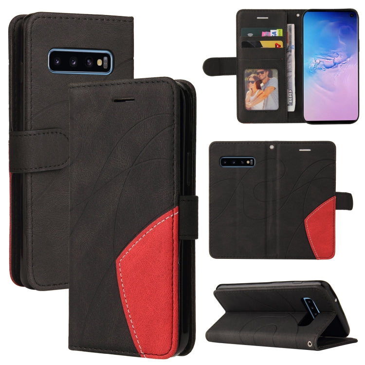 For Samsung Galaxy S10 Dual-color Splicing Horizontal Flip PU Leather Case with Holder & Card Slots & Wallet