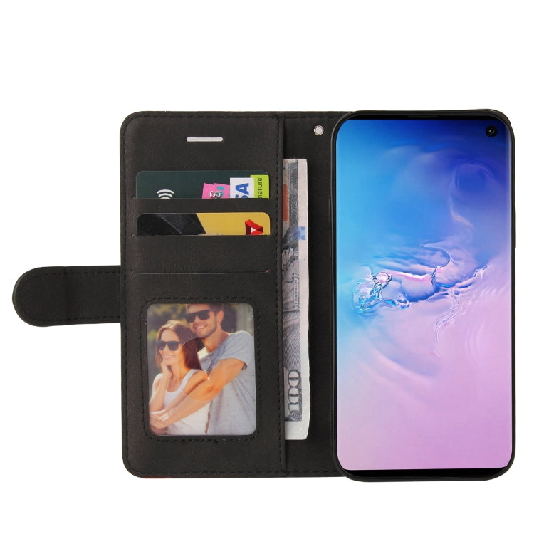 For Samsung Galaxy S10 Dual-color Splicing Horizontal Flip PU Leather Case with Holder & Card Slots & Wallet