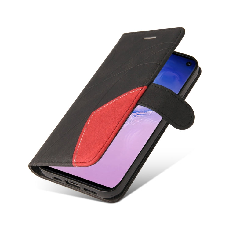 For Samsung Galaxy S10 Dual-color Splicing Horizontal Flip PU Leather Case with Holder & Card Slots & Wallet