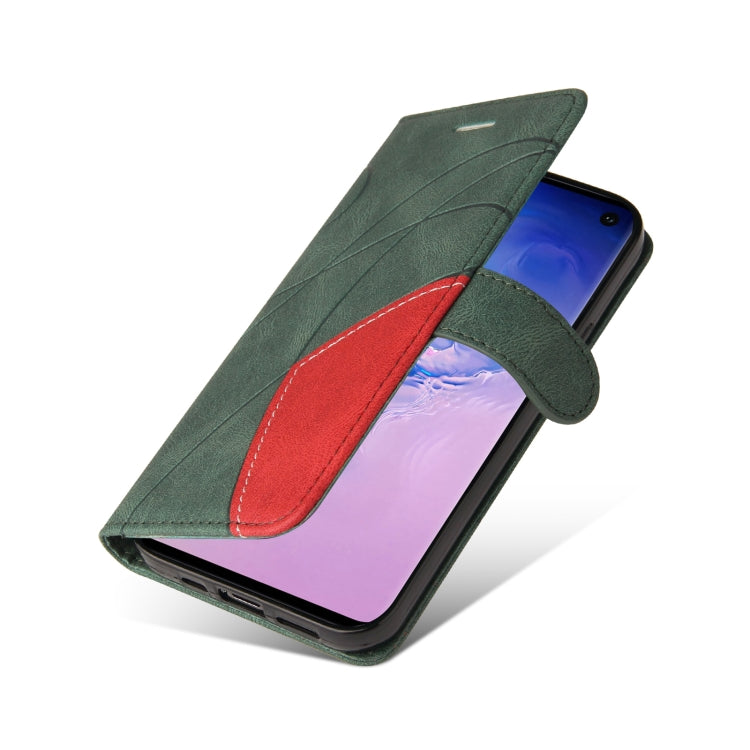 For Samsung Galaxy S10 Dual-color Splicing Horizontal Flip PU Leather Case with Holder & Card Slots & Wallet