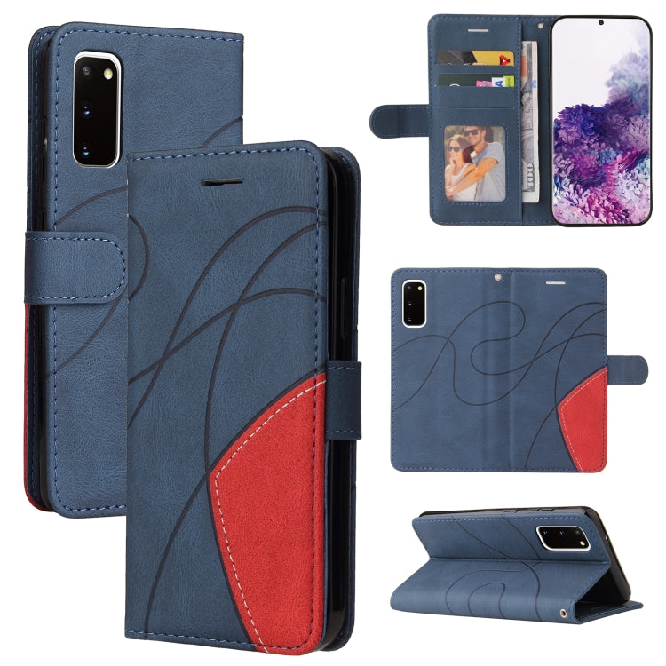 For Samsung Galaxy S20 Dual-color Splicing Horizontal Flip PU Leather Case with Holder & Card Slots & Wallet