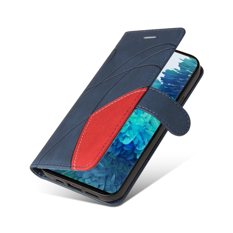For Samsung Galaxy S20 FE 5G Dual-color Splicing Horizontal Flip PU Leather Case with Holder & Card Slots & Wallet