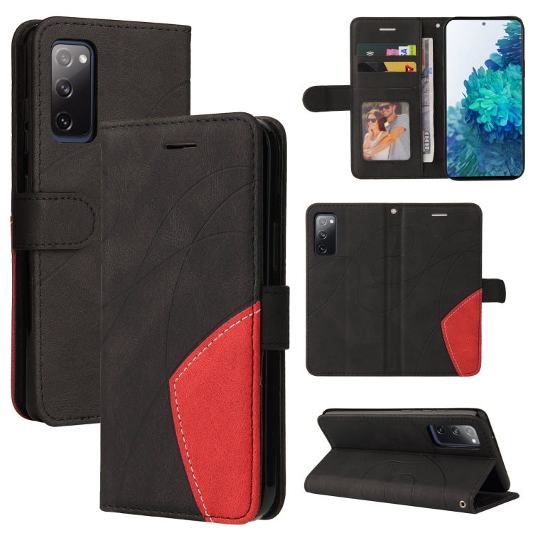 For Samsung Galaxy S20 FE 5G Dual-color Splicing Horizontal Flip PU Leather Case with Holder & Card Slots & Wallet