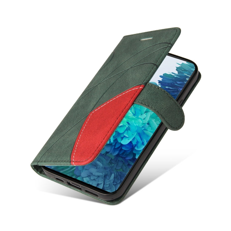 For Samsung Galaxy S20 FE 5G Dual-color Splicing Horizontal Flip PU Leather Case with Holder & Card Slots & Wallet